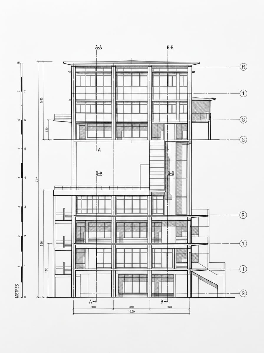 Architectural elevation drawing of Star Ferry Pier (Tsim Sha Tsui), Tsim Sha Tsui, Hong Kong